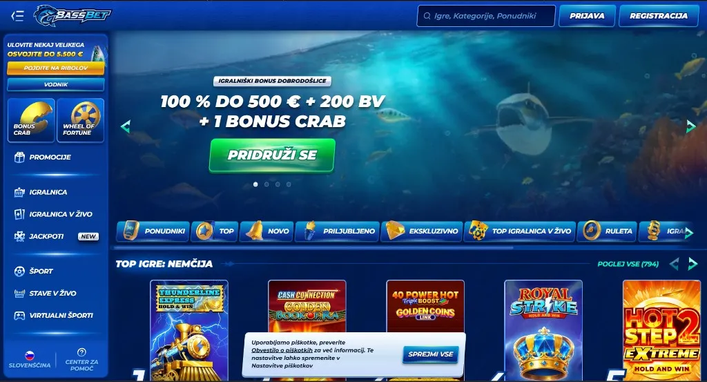 BassBet namizni vmesnik