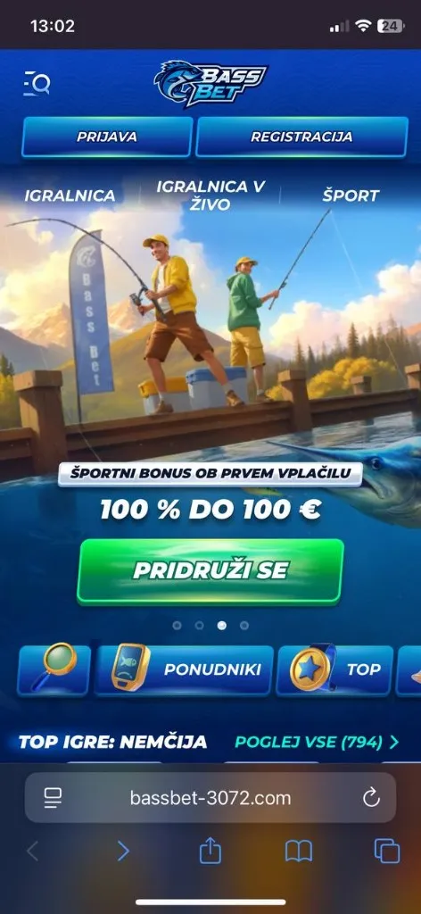 BassBet mobilni — sloti