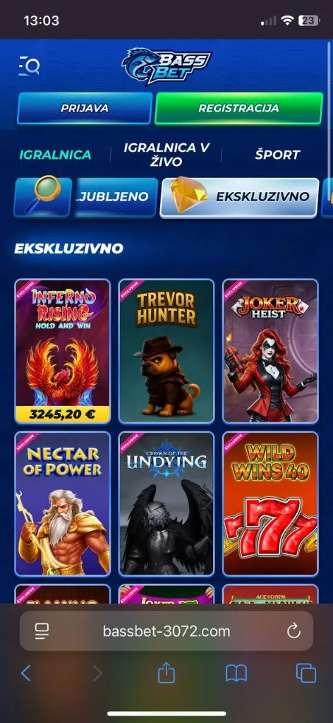 BassBet mobilni — VIP